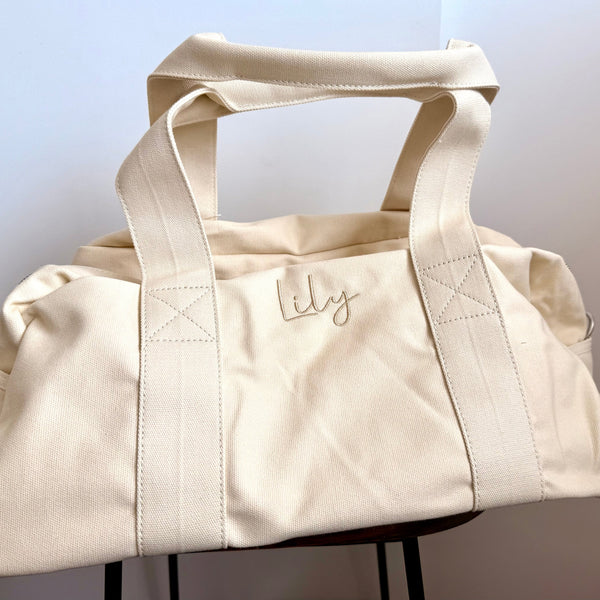 Kids Personalised Duffle Bag Cream Oti Marn - Main Image