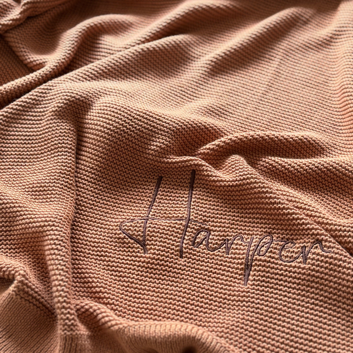 Baby Blanket - Knitted - Mocha