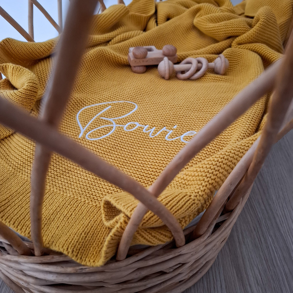 Baby Blanket - Knitted - Golden Honey