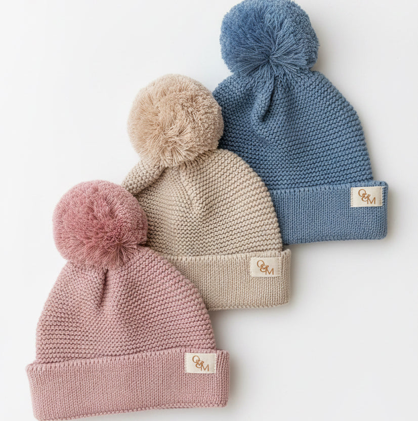 Knitted Beanie - Dusty Rose