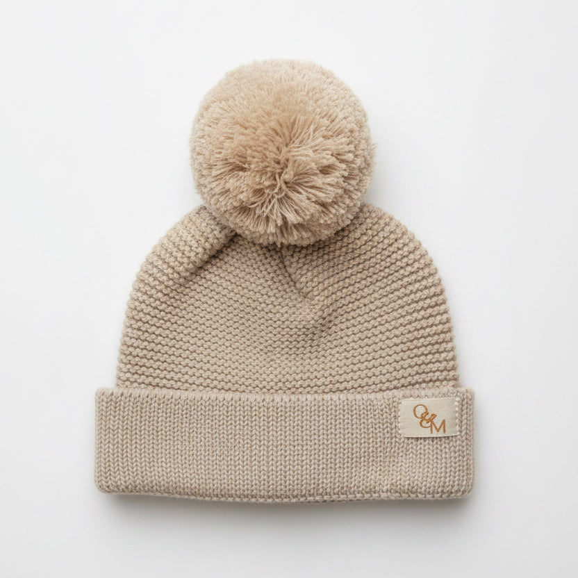 Knitted Beanie - Warm Ivory