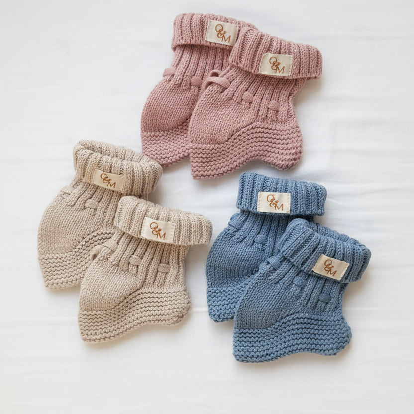 Knitted Baby Booties - Warm Ivory