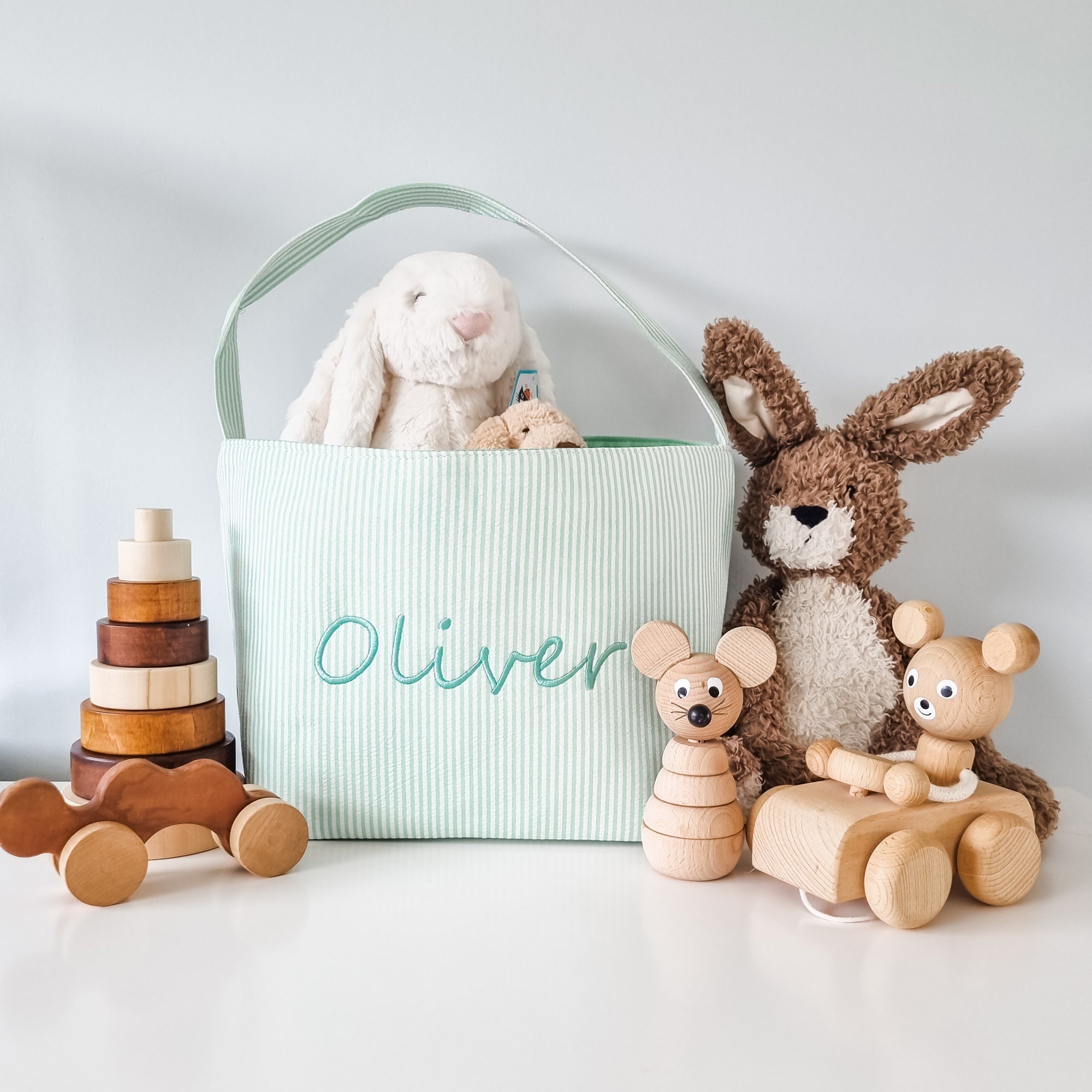 Customised Personalised Childrens Toy Basket Book Bag Kids